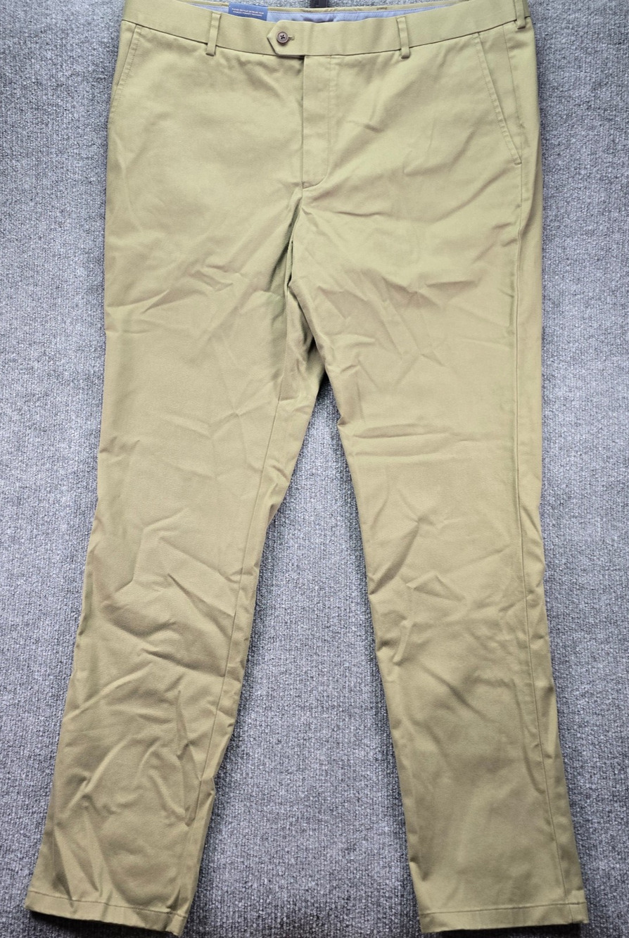 Charles Tyrwhitt Pants Mens 40x34 Slim Olive Green Ultimate Non-Iron Chinos